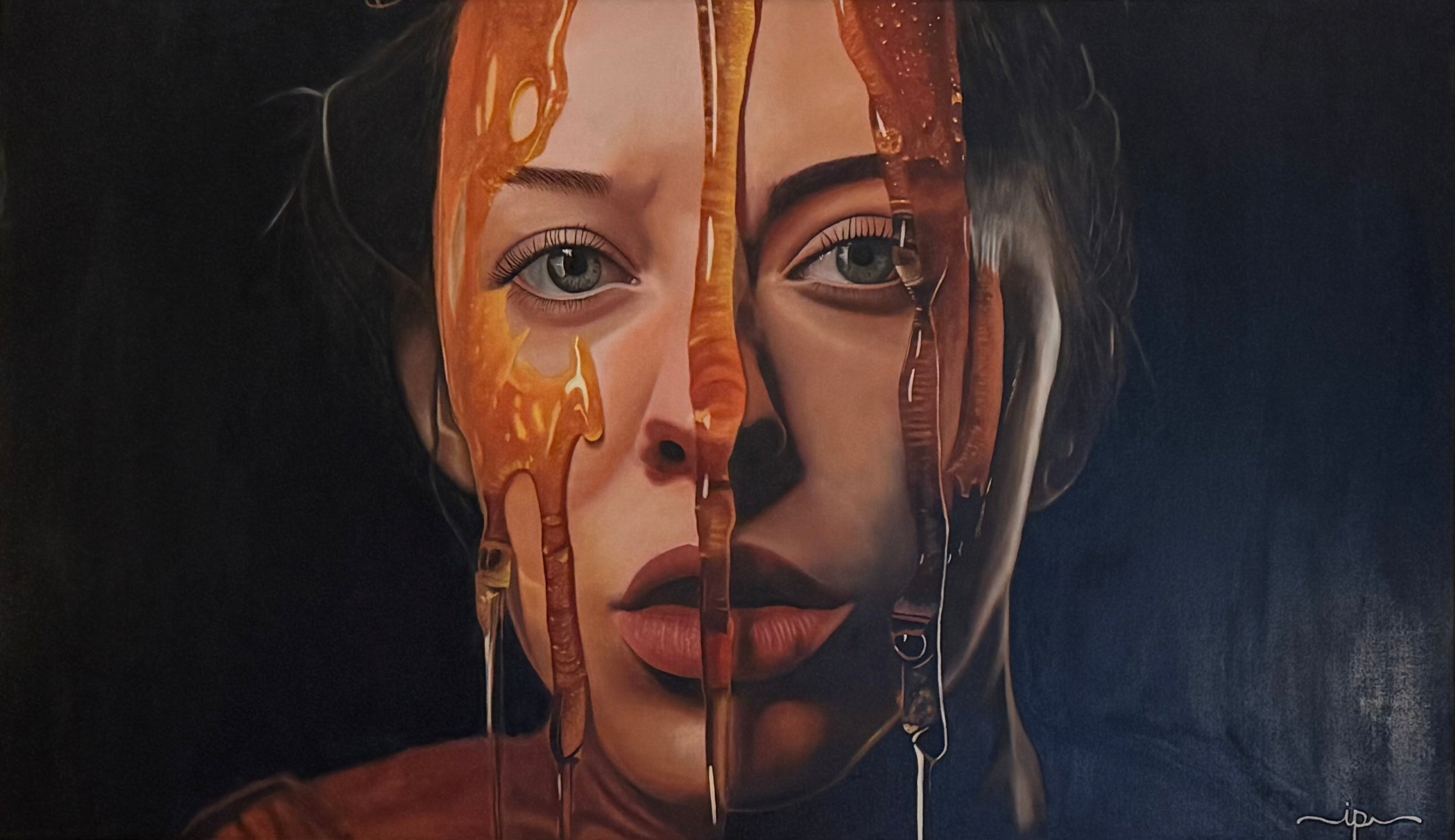 La chica de la miel — pintura original de Marina Lahuerta