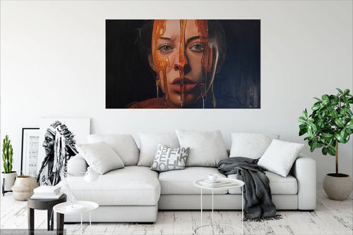 La chica de la miel — pintura original de Marina Lahuerta