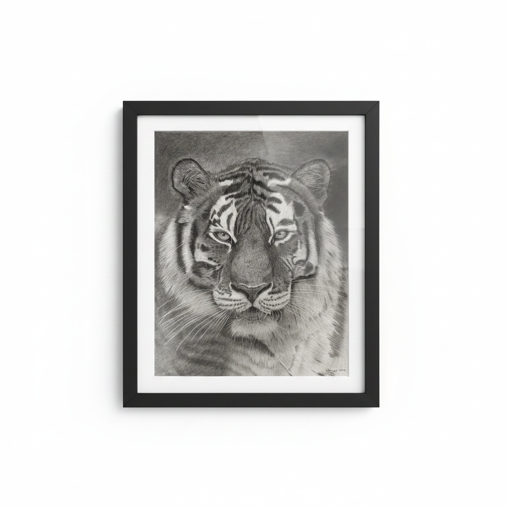 Tigre de Bengala fondo blanco