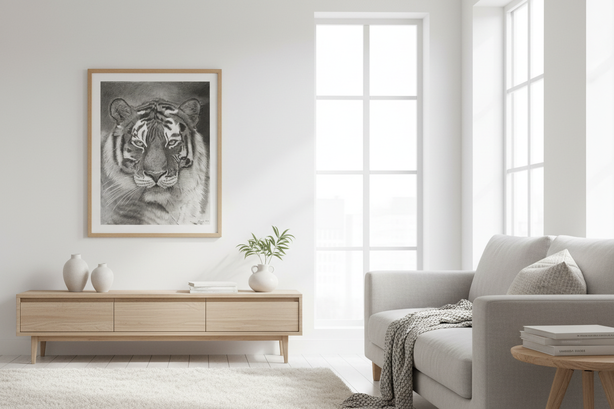 Tigre de Bengala salón nórdico